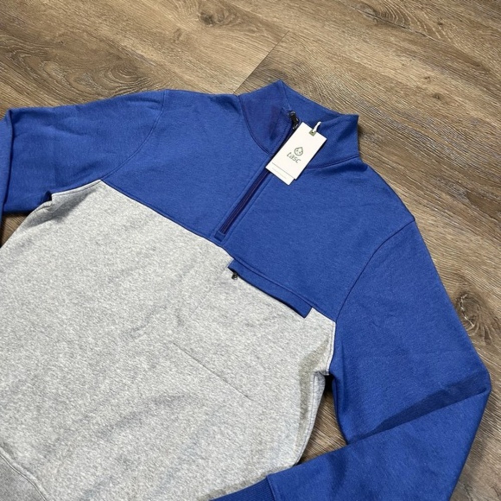NEW Tasc Men's Size Small Legendary Fleece 1/4 Quarter Zip Blue Gray MSRP $128‎